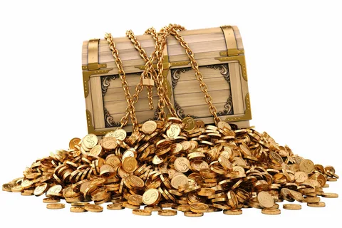 imagem de bau com moedas simulando tesouro direto